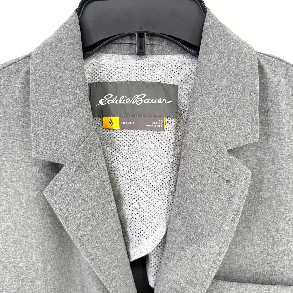 Eddie Bauer Travex Voyager Blazer Mens Suze 38 Gray Stretch Jacket